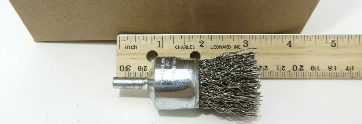 WEILER 10024 1 in .020 Stainless Steel Crimped Wire End Brush Made in USA