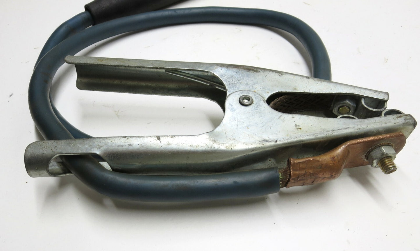 300 Amp 4 ft 2/0 Techniweld Welding Ground Cable Assebly w Connector & Clamp USA