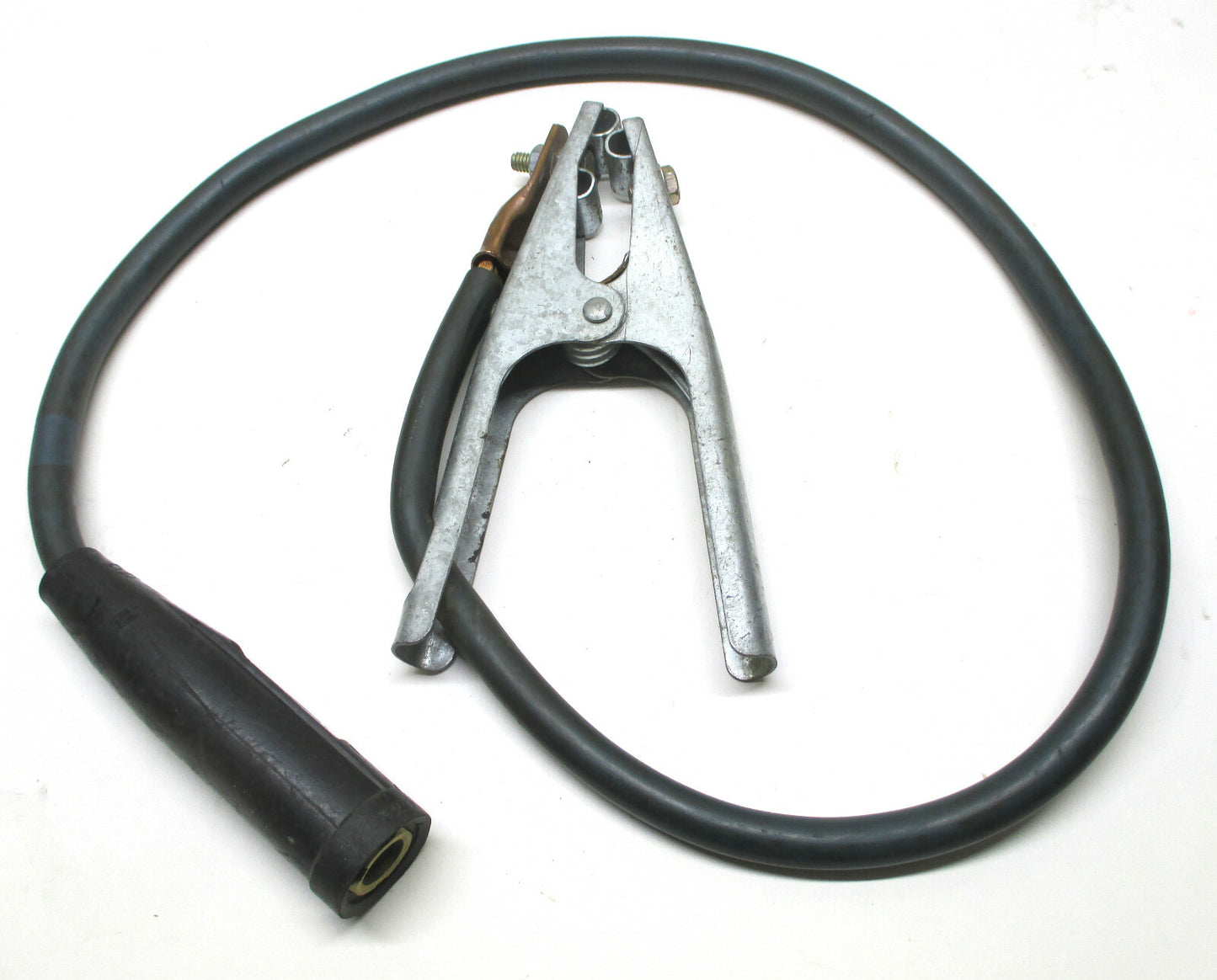 Techniweld Welding Ground Cable 300 Amp 4 ft 2/0 Assebly F Connector & Clamp USA