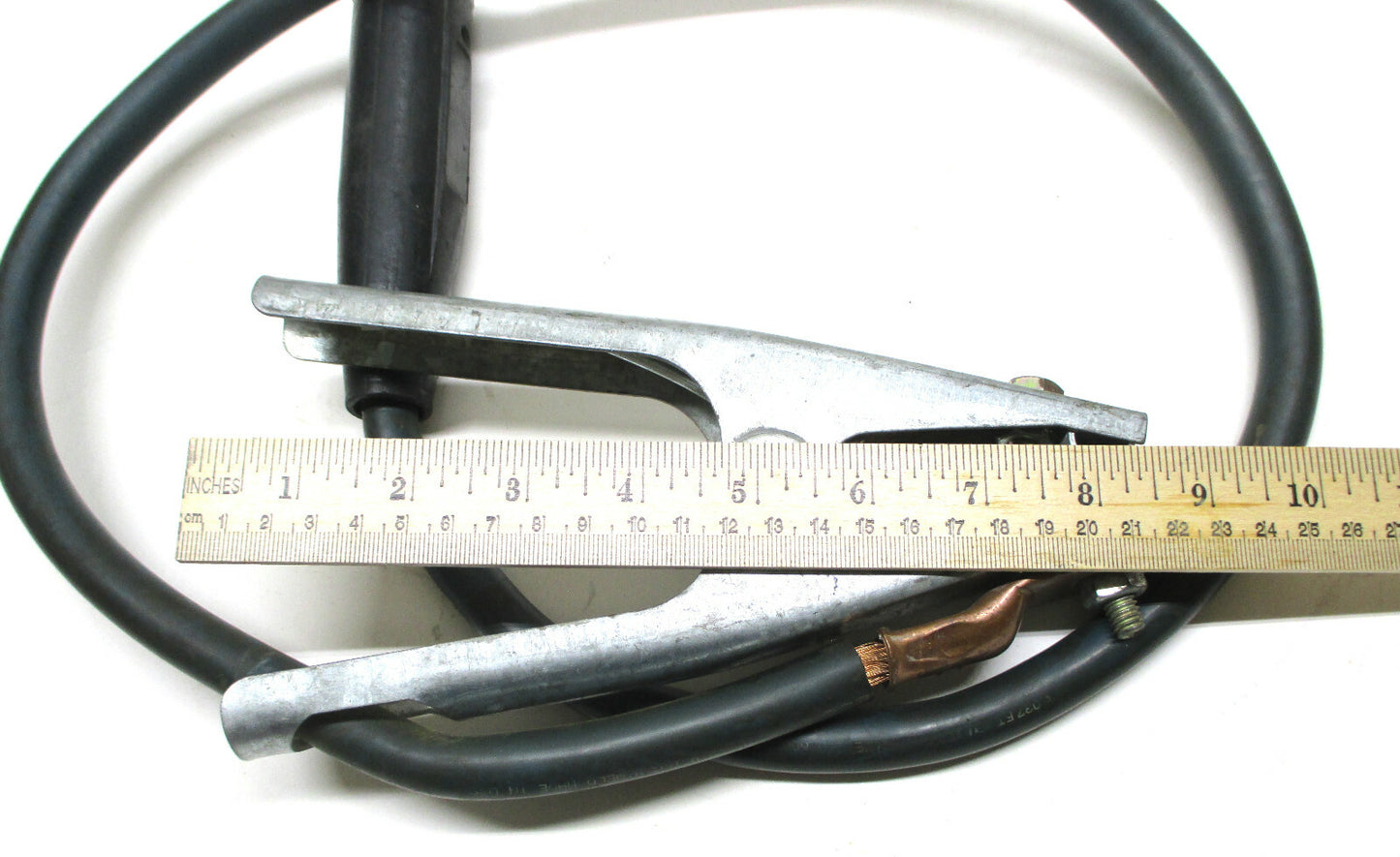 Techniweld Welding Ground Cable 300 Amp 4 ft 2/0 Assebly F Connector & Clamp USA