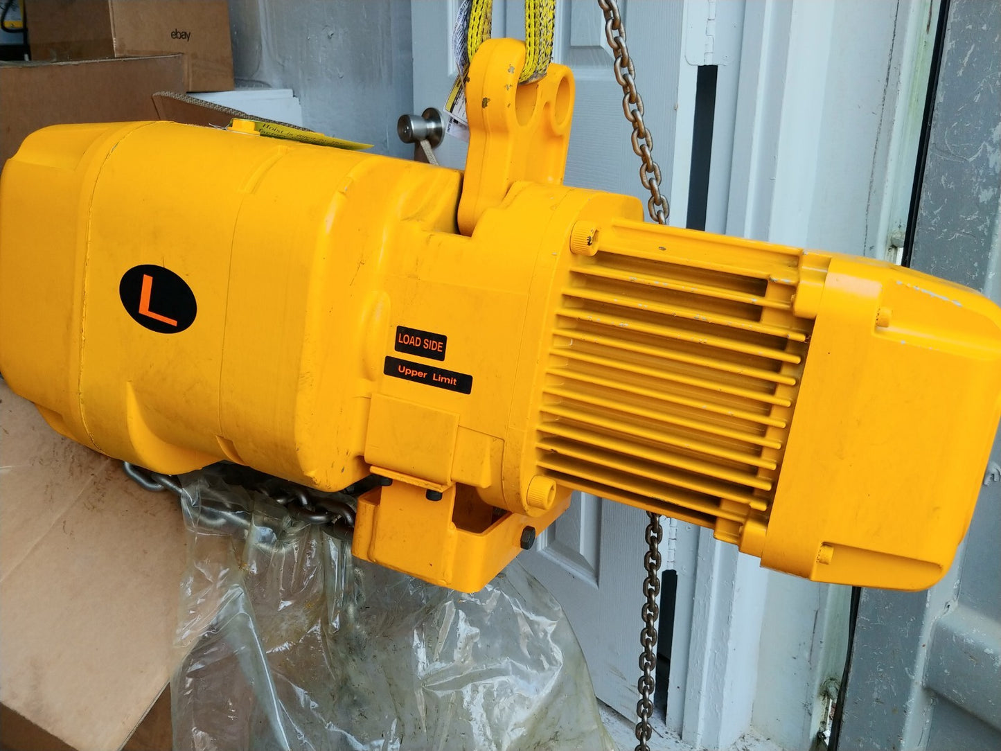 Harrington NERG030L-150 3 Ton Electric Hoist 150 FT Lift Trolley & C-Bucket 460v