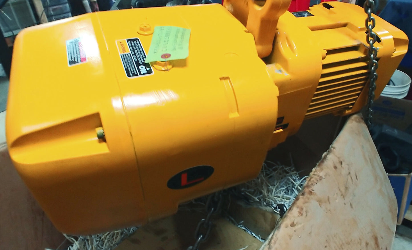 Harrington NERG030L-150 3 Ton Electric Hoist 150 FT Lift Trolley & C-Bucket 460v