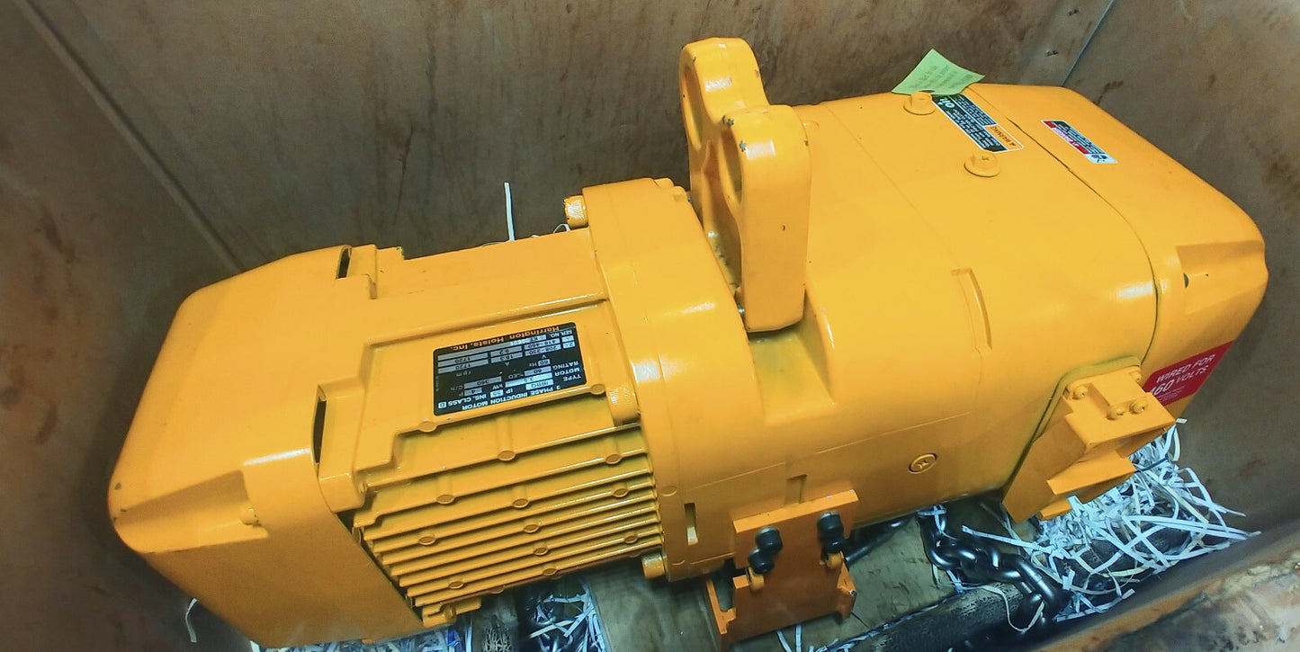 Harrington NERG030L-150 3 Ton Electric Hoist 150 FT Lift Trolley & C-Bucket 460v