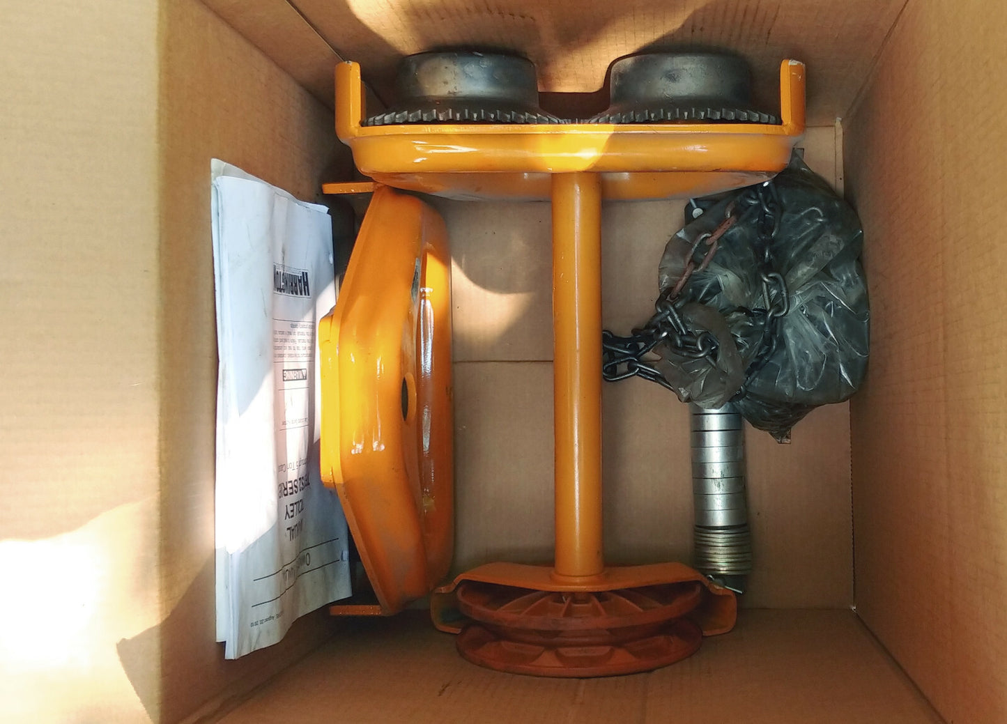Harrington NERG030L-150 3 Ton Electric Hoist 150 FT Lift Trolley & C-Bucket 460v
