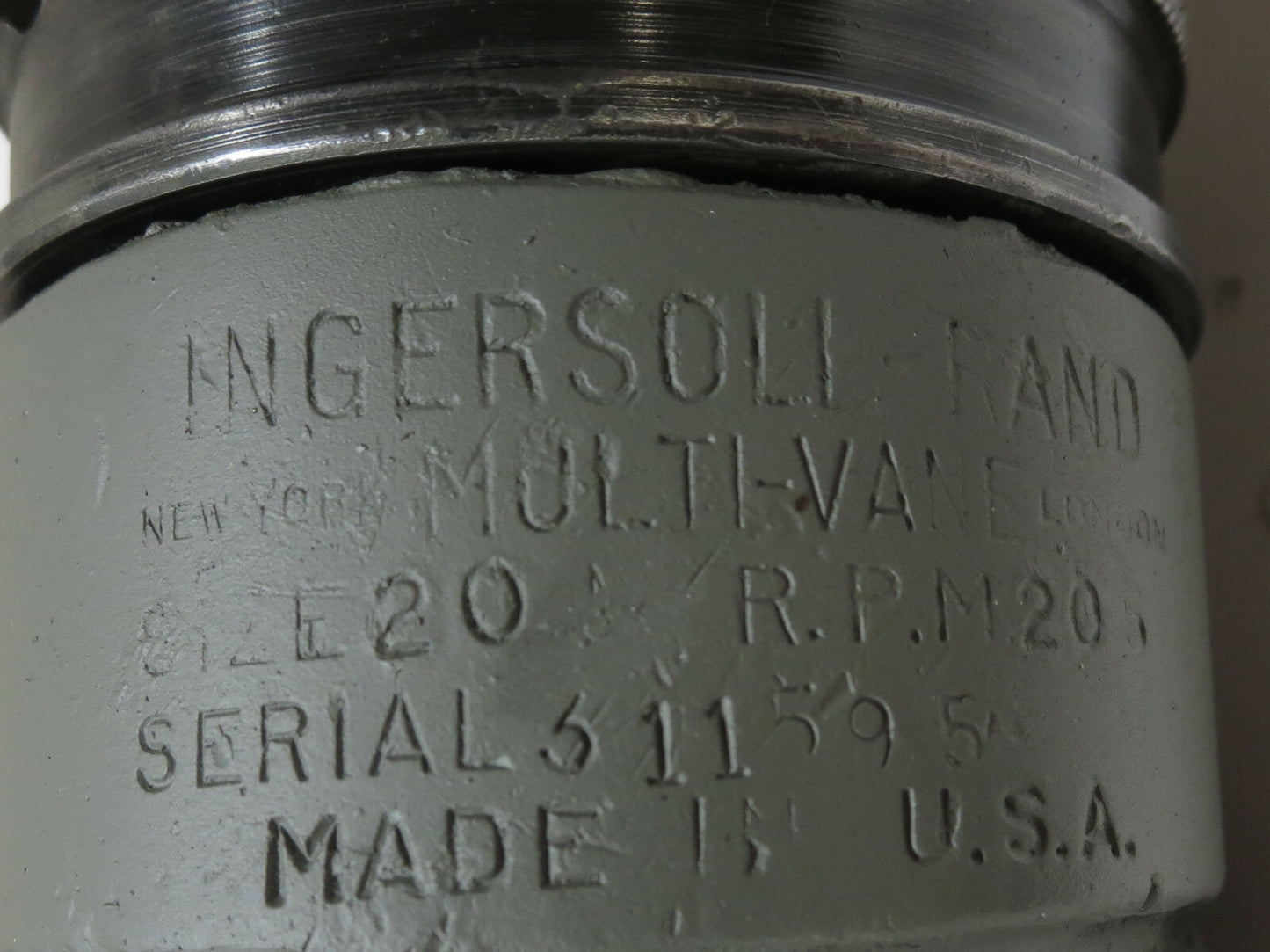 Ingersoll Rand Multi-Vane 205 RPM Right Angle Air Drill Size 20 - Made in USA