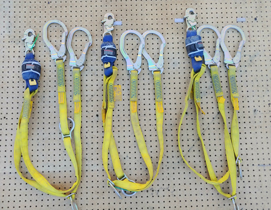 1 EA. 2018 DBI-SALA FORCE 2 Shock Absorber Dual Web Lanyard 1246129 Rebar Hooks