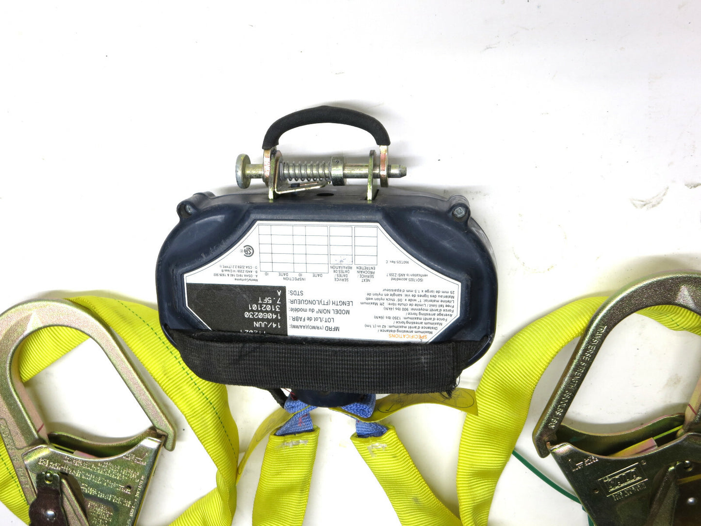 1 EA. Excellent DBI-SALA TALON 3102102 Twin Leg SRL w/ Steel Hooks