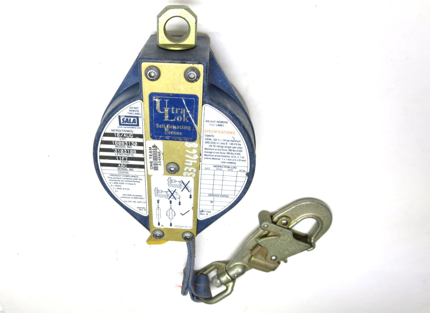 DBI SALA 3103108 Ultra-Lok 11 FT Web SRL AUG/16