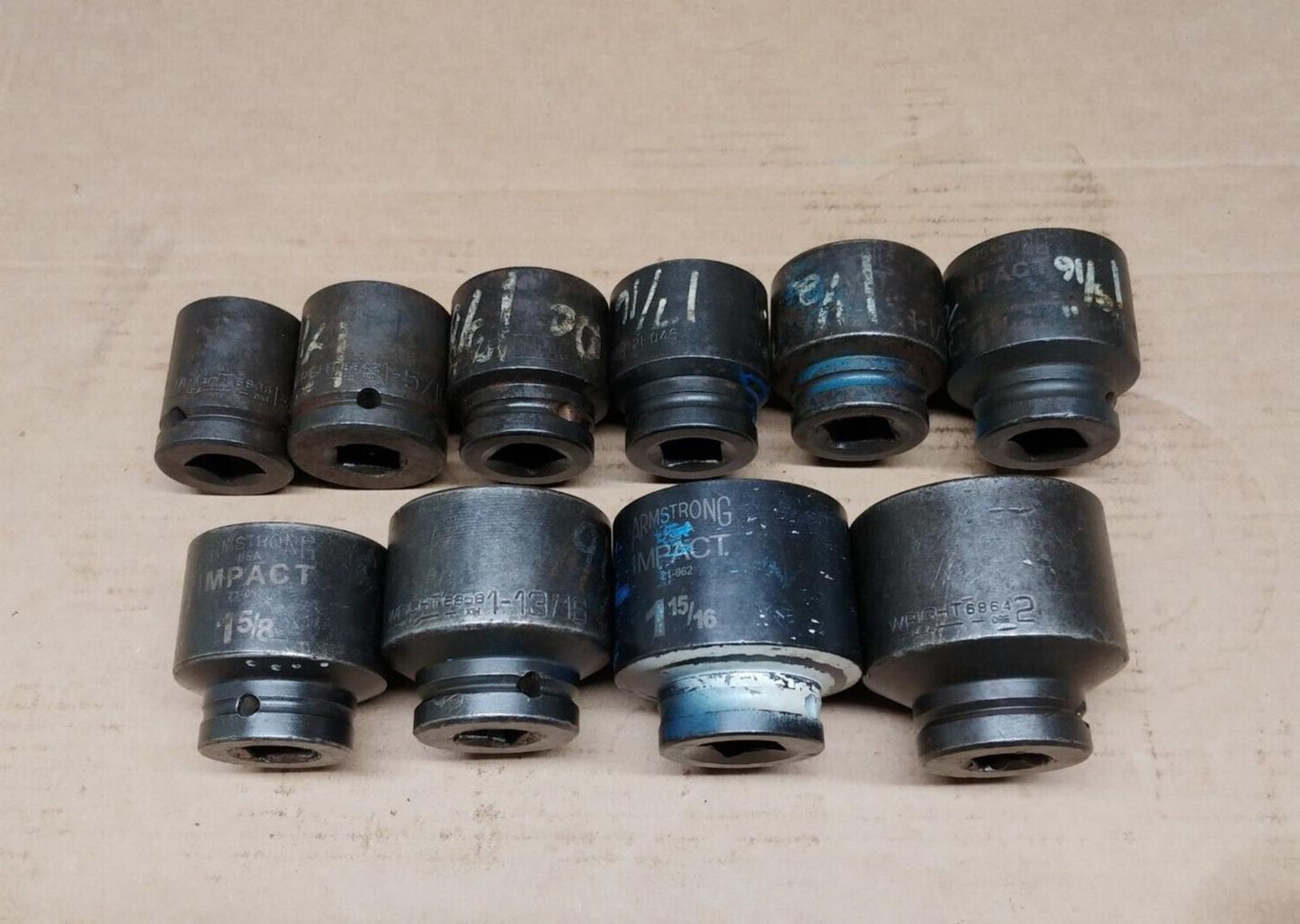 Armstrong & Wright Domestic 3/4 in Drive Impact Socket Set of 10 pcs USA