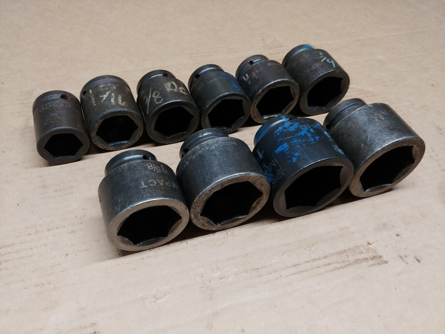 Armstrong & Wright Domestic 3/4 in Drive Impact Socket Set of 10 pcs USA