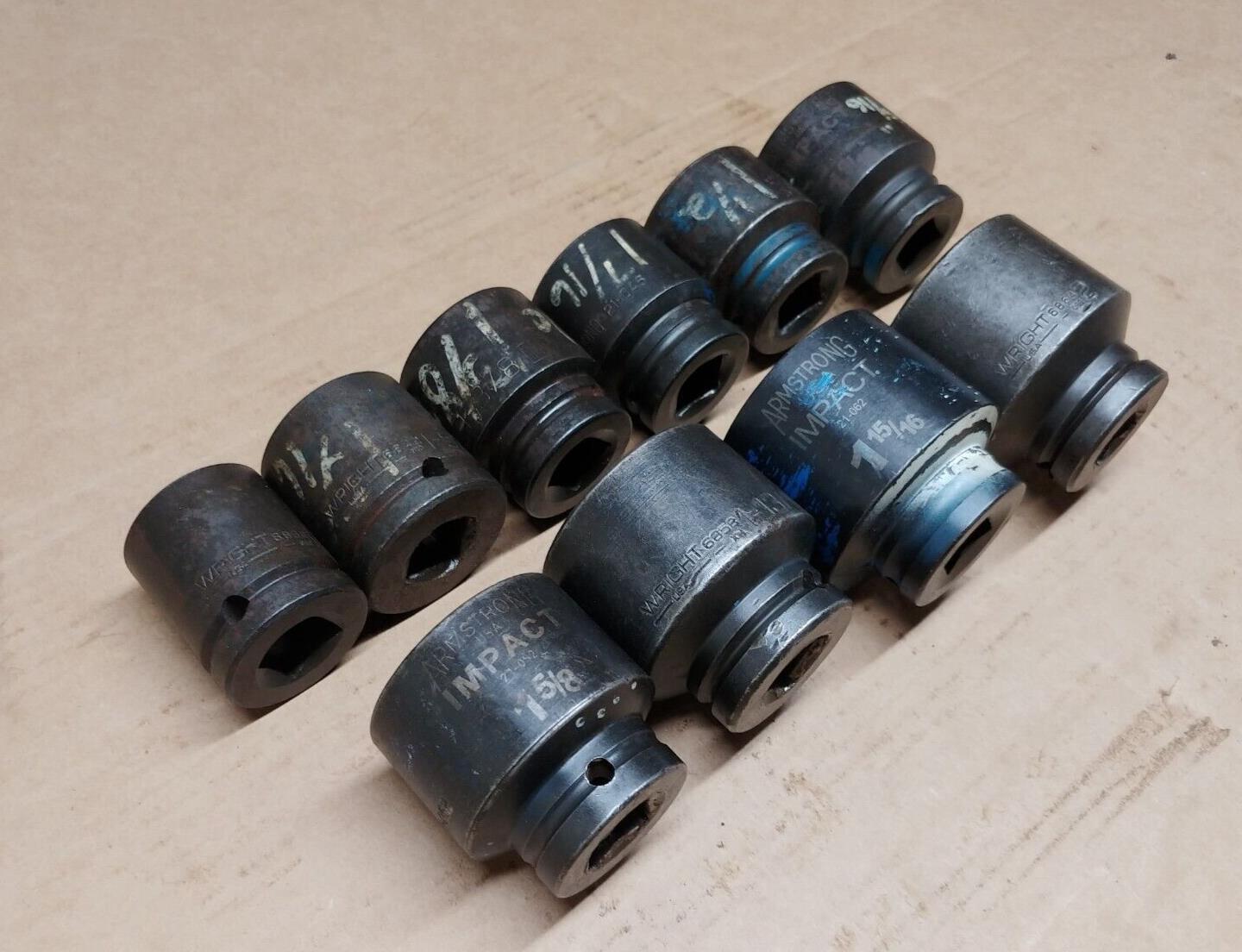 Armstrong & Wright Domestic 3/4 in Drive Impact Socket Set of 10 pcs USA