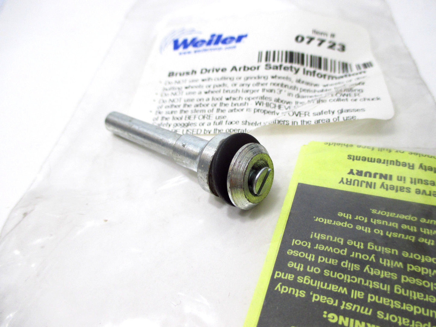 Weiler 07723 Die Grinder / Drill Brush Drive Arbor w / 1/4" A.H. 1/4" Stem