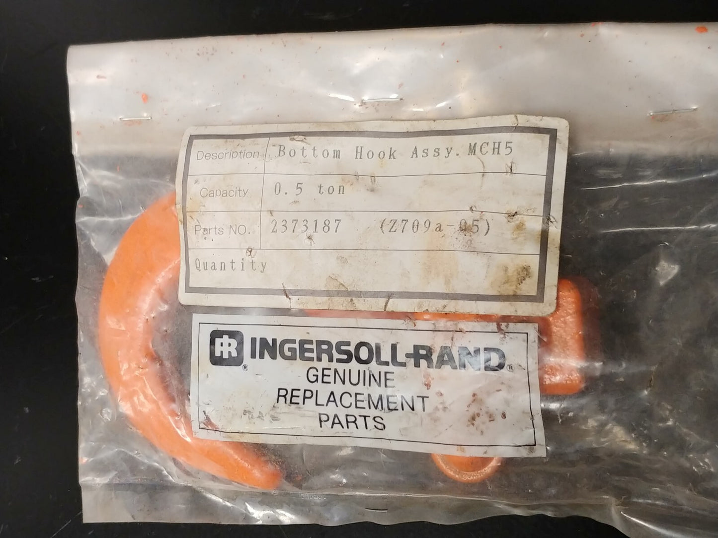 Ingersoll Rand 1/2 Ton Chain Hoist Bottom Hook Assy. P/N 2373187 IR MCH5-005