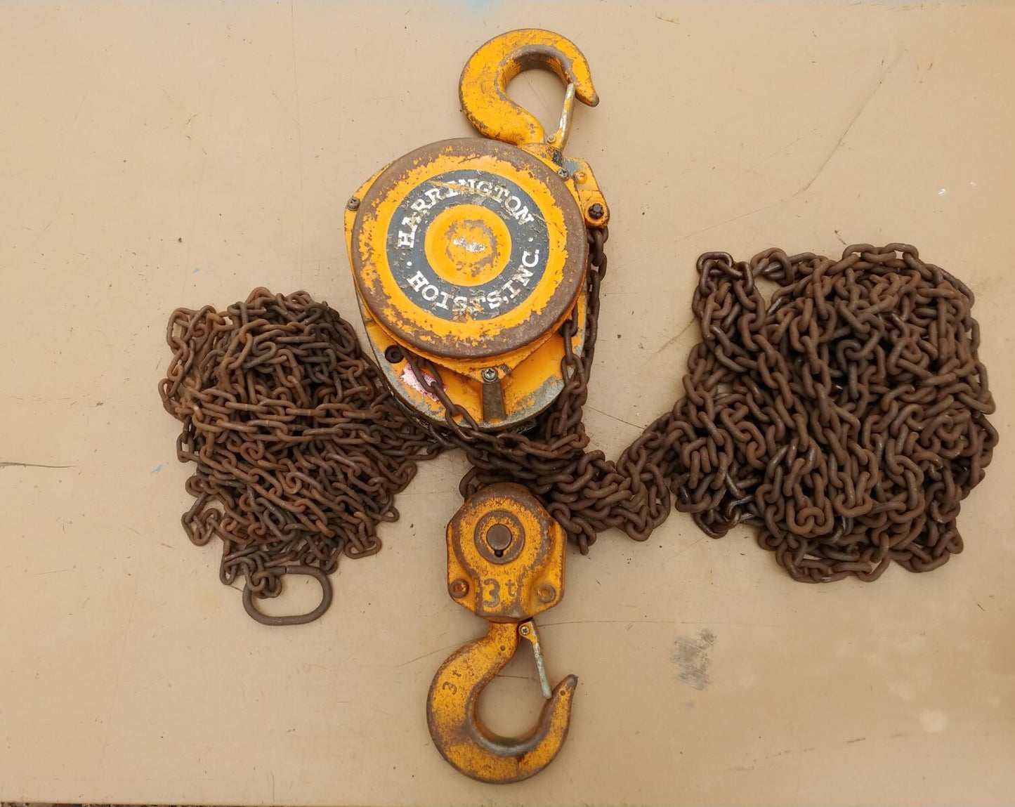Harrington 3 Ton Chain Hoist 20 Ft Lift CF030-20 S/N F139307