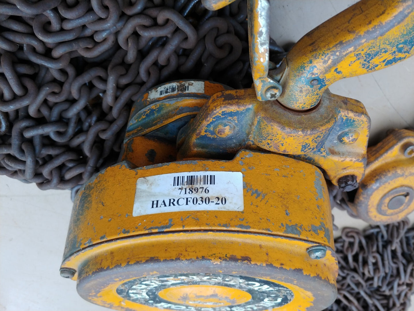 Harrington 3 Ton Chain Hoist 20 Ft Lift CF030-20 S/N F139307
