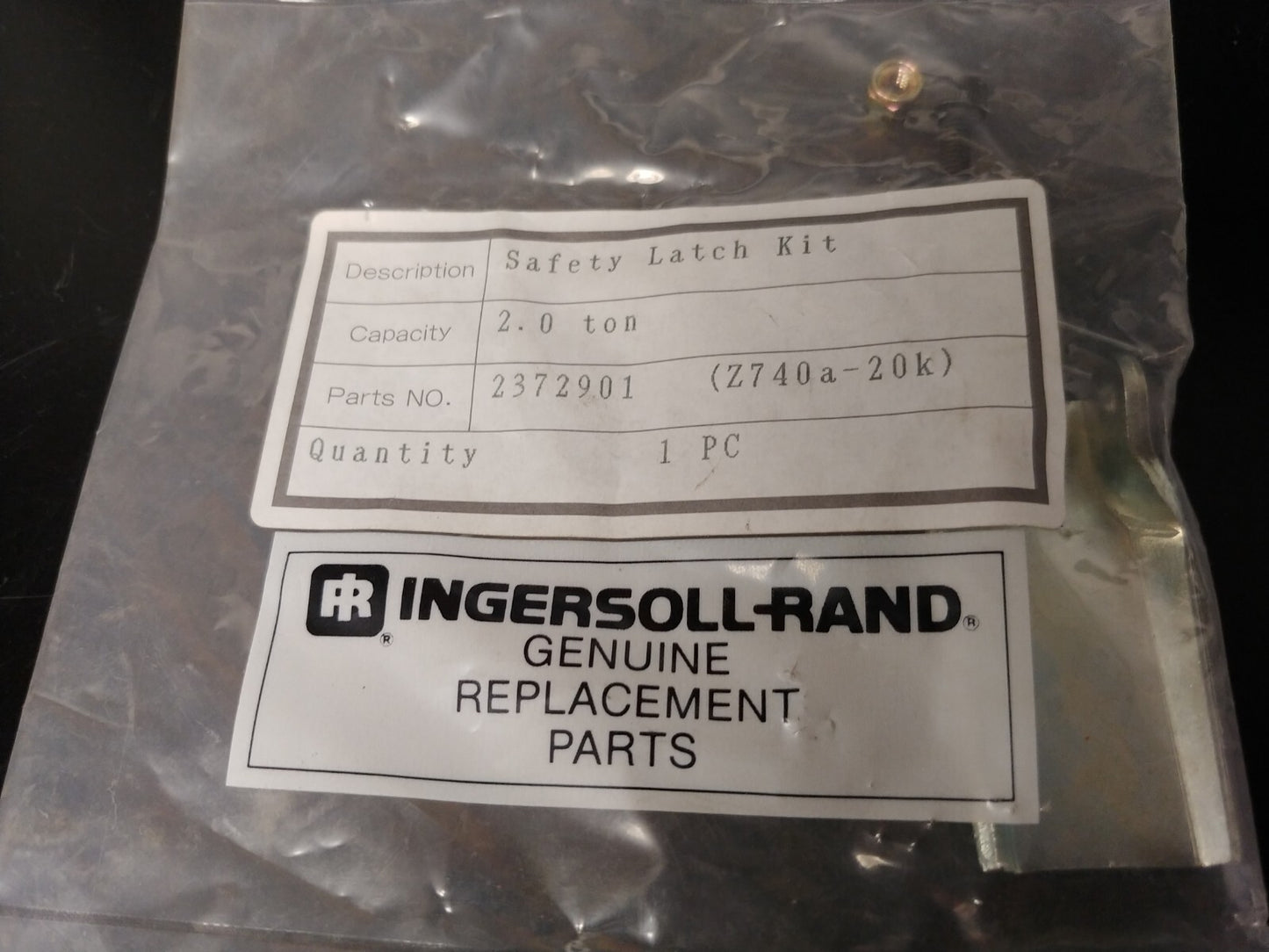 Ingersoll Rand Hook Latch Kit P/N 2372901 2 ton VL2 / MCH5 Chain Hoists