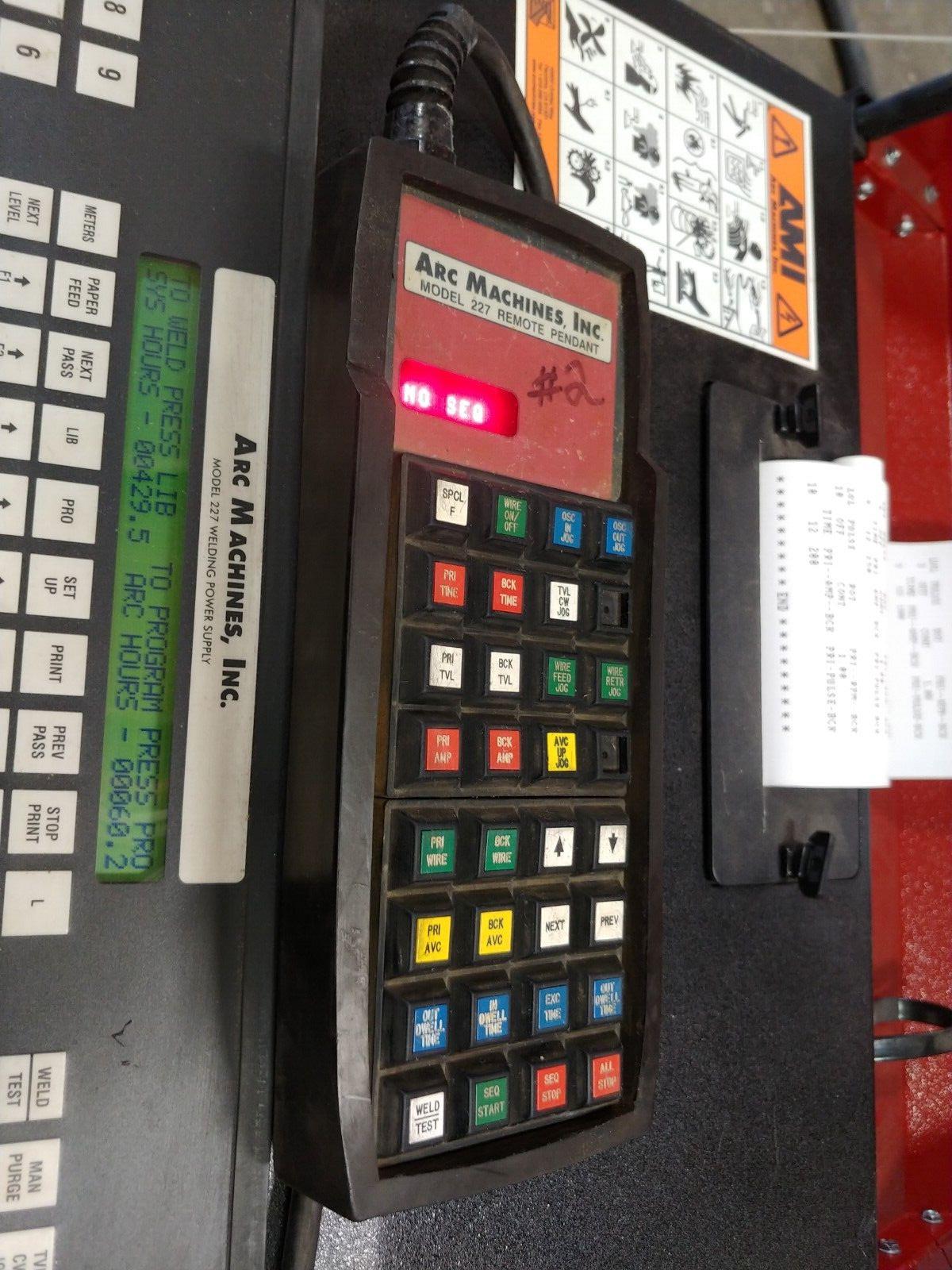 AMI Model M-227-RP Remote Pendant Weld Control Arc Machines w/ 50' Cable Tested