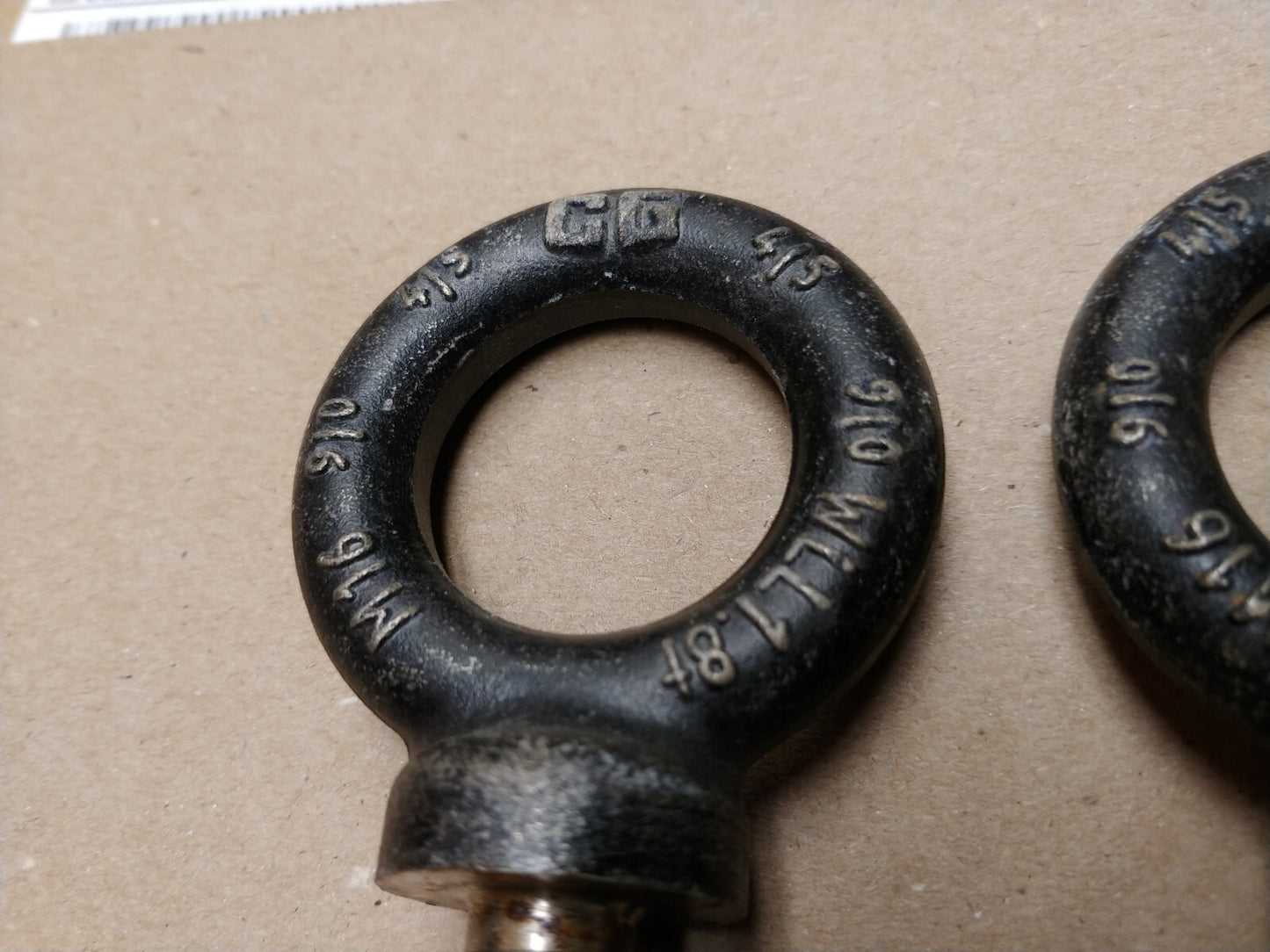 LOT OF 2 Crosby M16 x 27mm M-279 Forged Shoulder Nut Eye Bolts - 1.8 ton 1045913