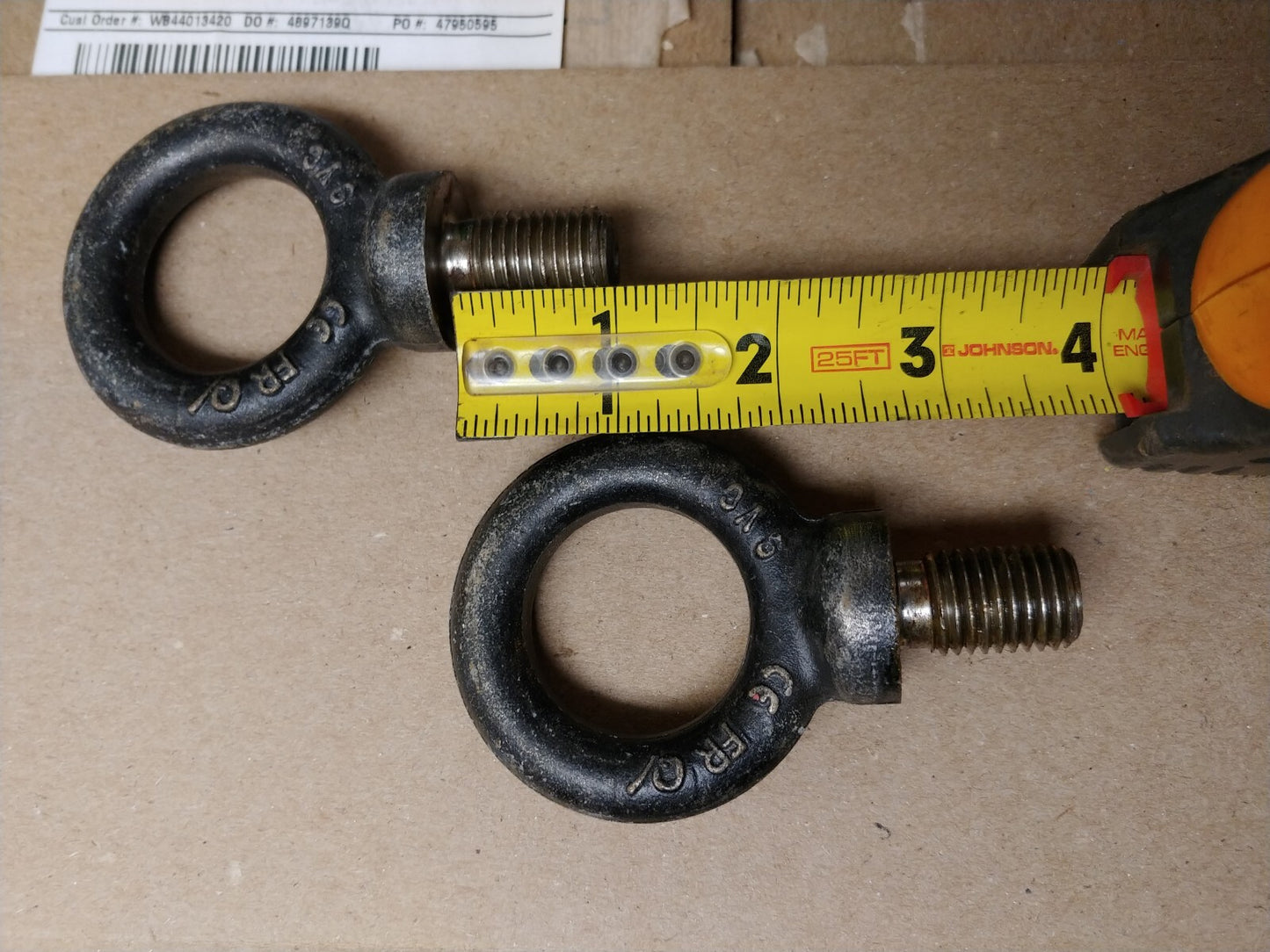 LOT OF 2 Crosby M16 x 27mm M-279 Forged Shoulder Nut Eye Bolts - 1.8 ton 1045913