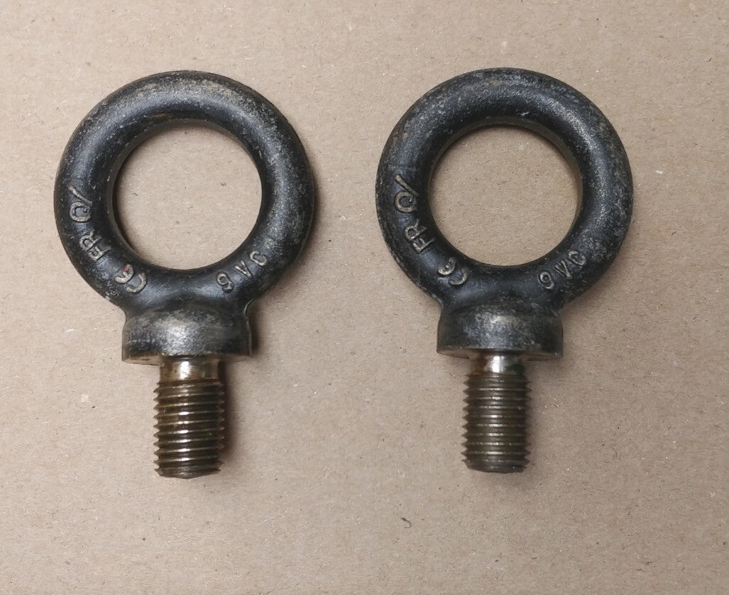 LOT OF 2 Crosby M16 x 27mm M-279 Forged Shoulder Nut Eye Bolts - 1.8 ton 1045913