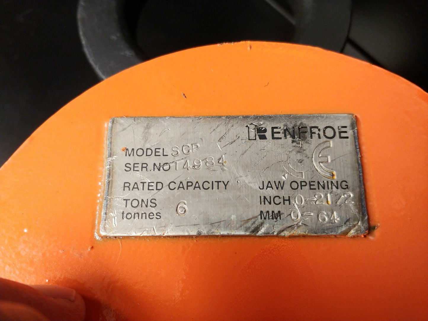 Renfroe SCP 6 Ton Plate Clamp 0 To 2-1/2 in. (0 - 64mm) Capacity Made In USA