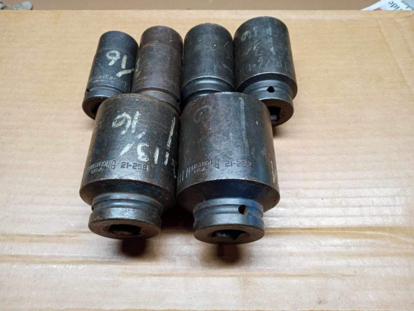 Armstrong, Wright, GW 3/4 Drive Deep Impact Socket Set of 6 pcs 15/16 To 1-15/16