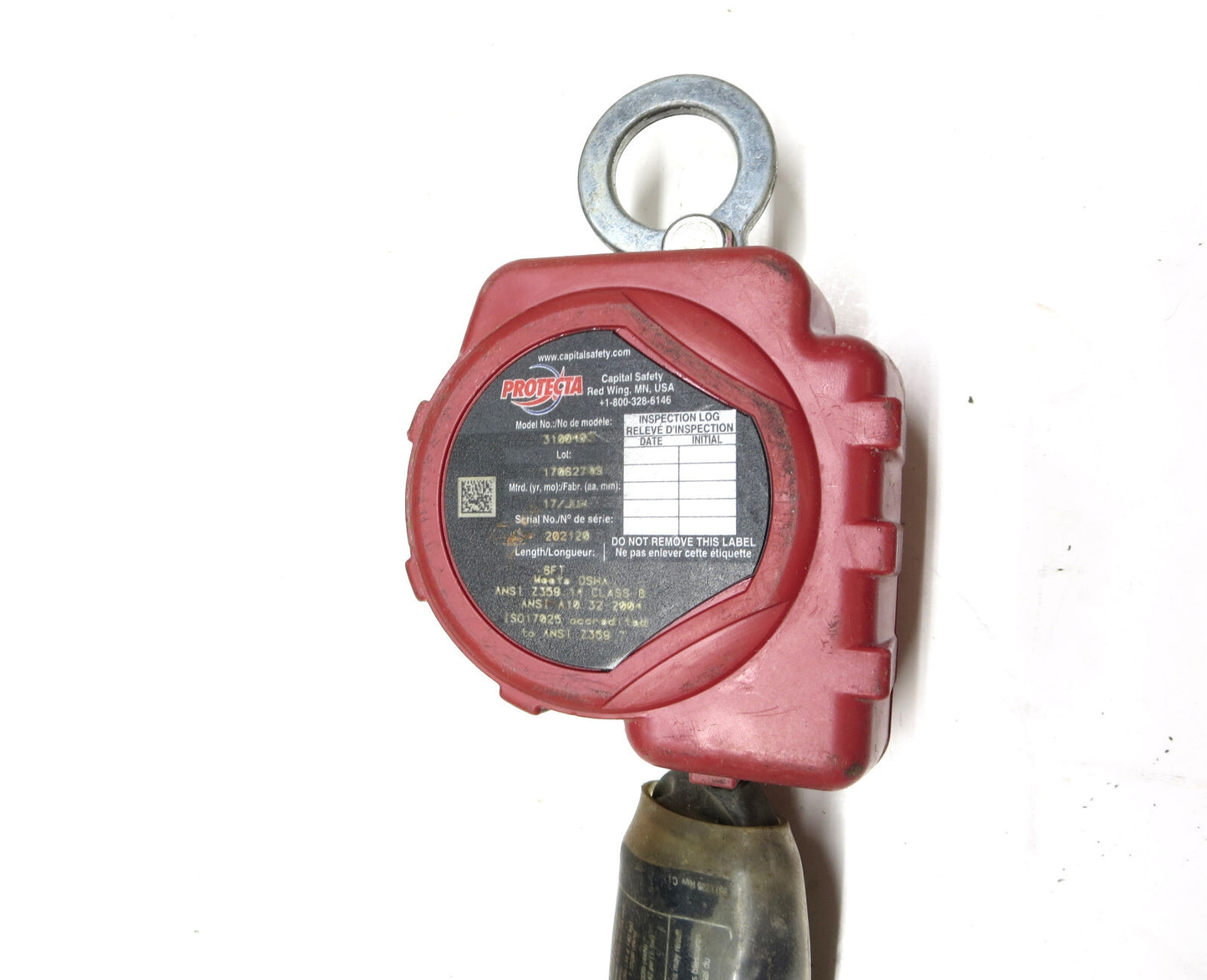 Capital Rebel 6 ft Web Protecta 3100403 Single Retractable Lanyard SRL
