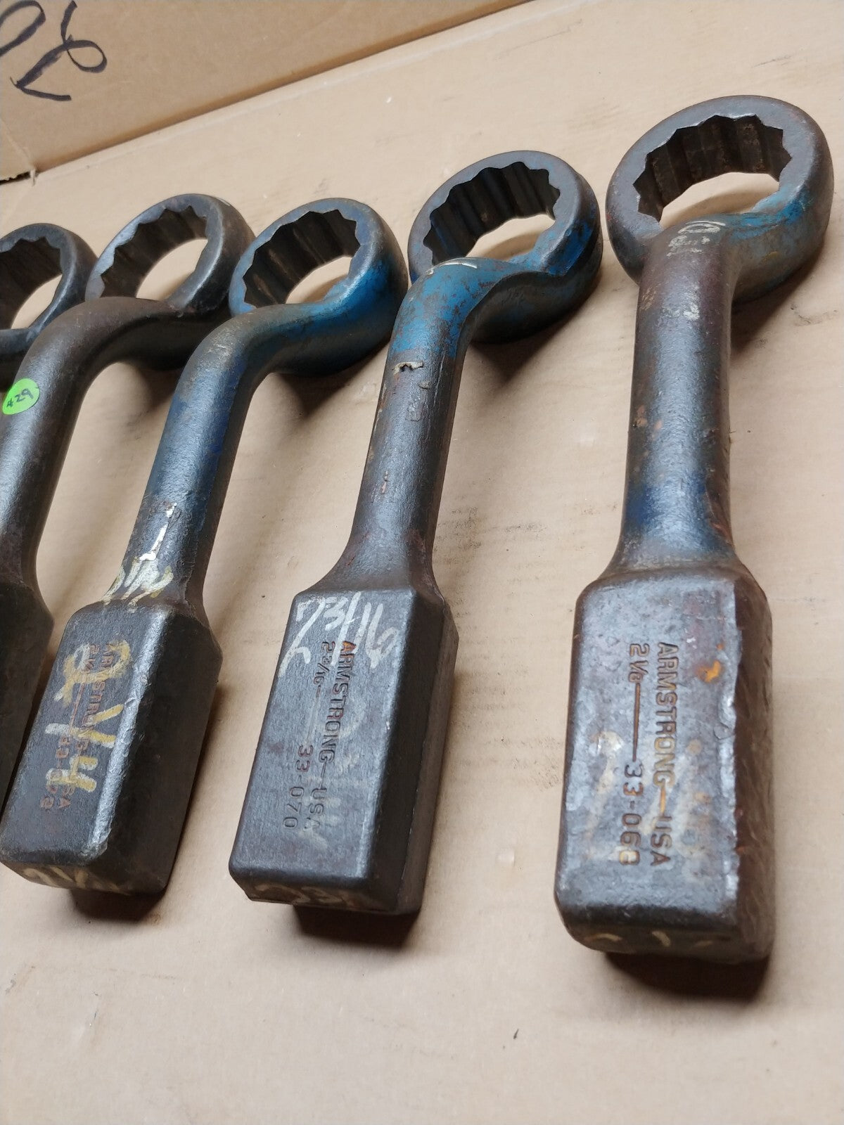 Set Of 5 Pcs. Armstrong Striking Wrenches 2-1/8 to 2-9/16 Made in USA