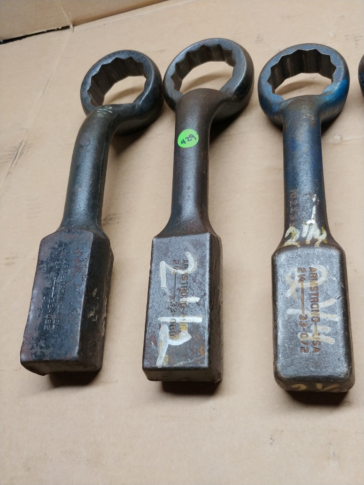 Set Of 5 Pcs. Armstrong Striking Wrenches 2-1/8 to 2-9/16 Made in USA