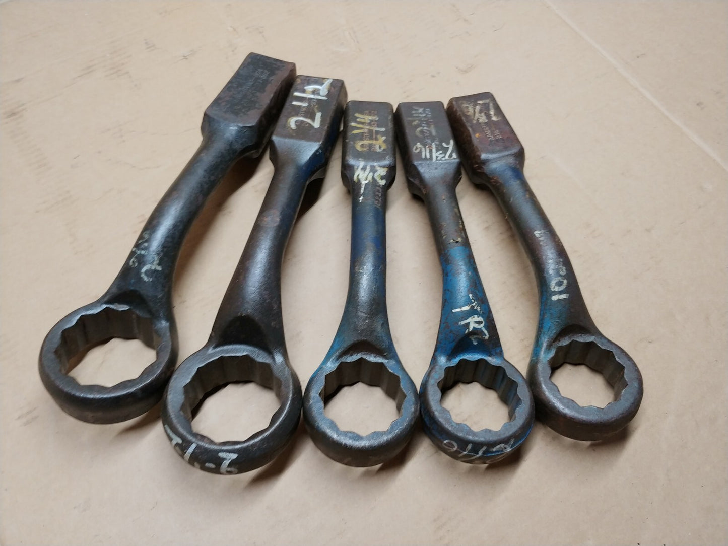 Set Of 5 Pcs. Armstrong Striking Wrenches 2-1/8 to 2-9/16 Made in USA