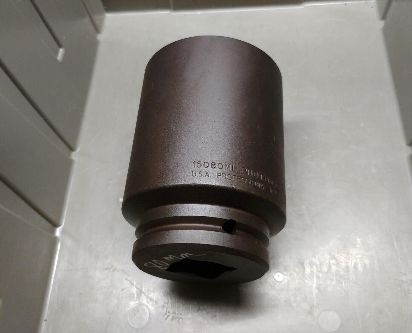 PROTO 80mm Deep Impact Socket 1-1/2 in. Drive 15080ML New TorquePlus™ USA