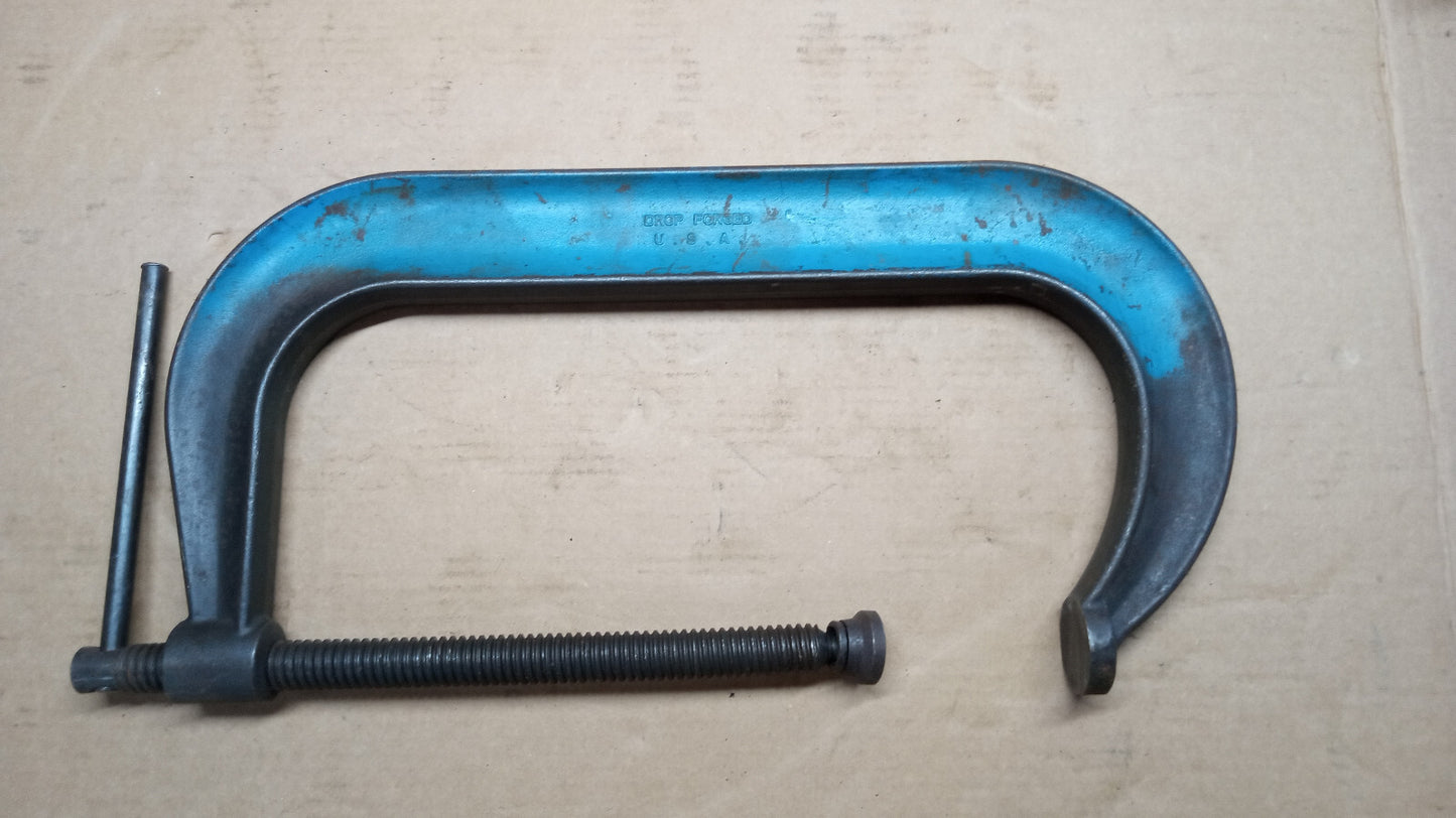 Armstrong 12 in. C-Clamp Deep Throat Drop Forged 78-412 VG COND. Made in USA
