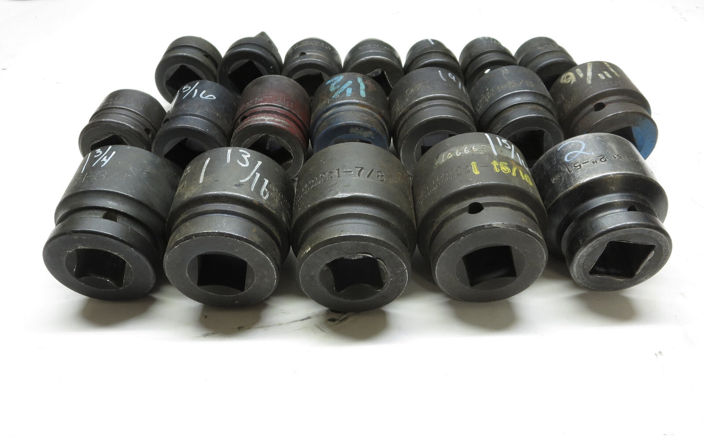 19-PCS. 3/4" to 2" Impact Socket Set 1" Drive From Wright, Proto, GW & More