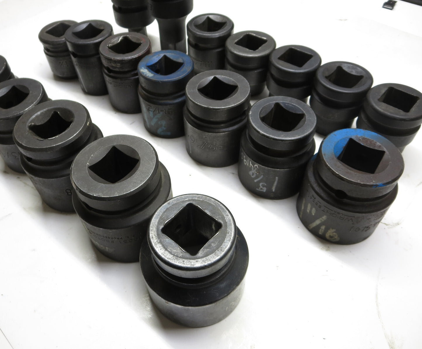 19-PCS. 3/4" to 2" Impact Socket Set 1" Drive From Wright, Proto, GW & More