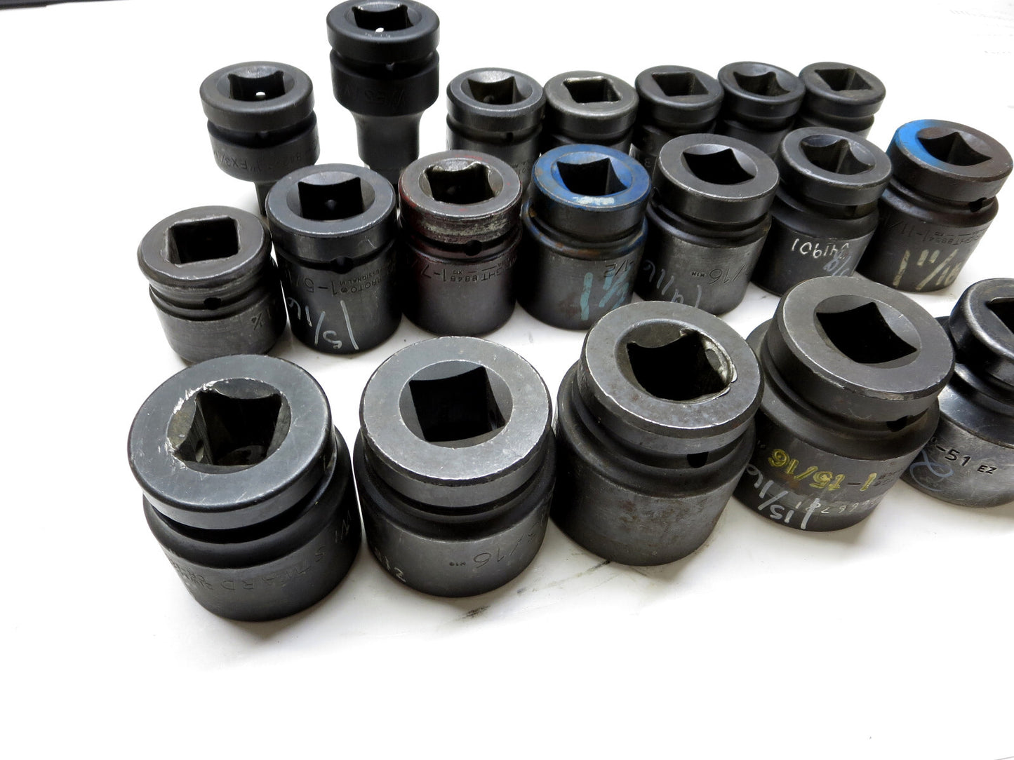 19-PCS. 3/4" to 2" Impact Socket Set 1" Drive From Wright, Proto, GW & More