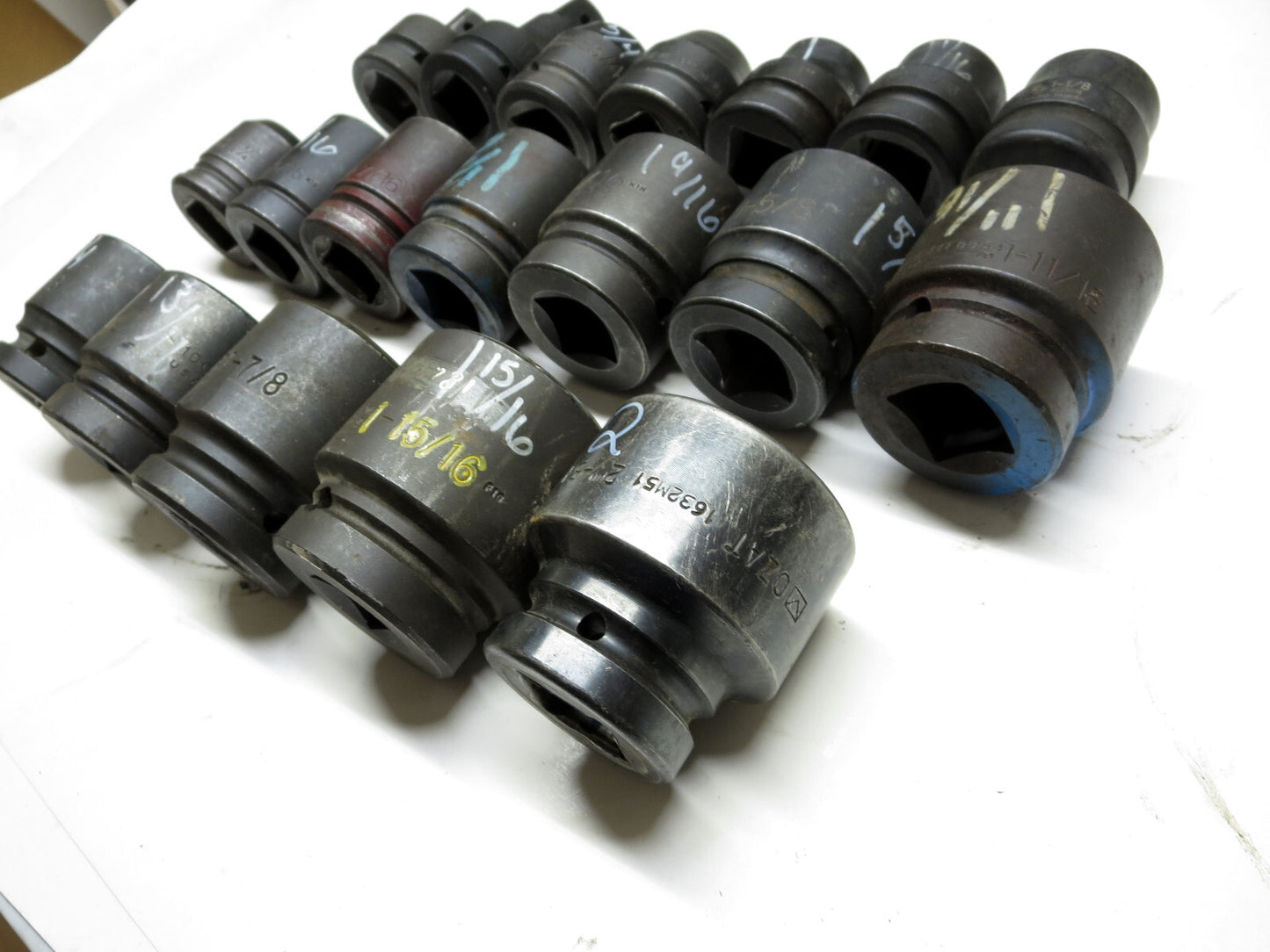 19-PCS. 3/4" to 2" Impact Socket Set 1" Drive From Wright, Proto, GW & More