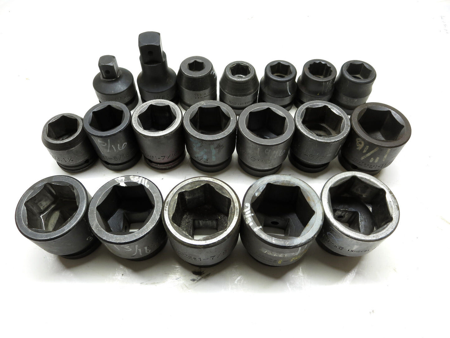 19-PCS. 3/4" to 2" Impact Socket Set 1" Drive From Wright, Proto, GW & More