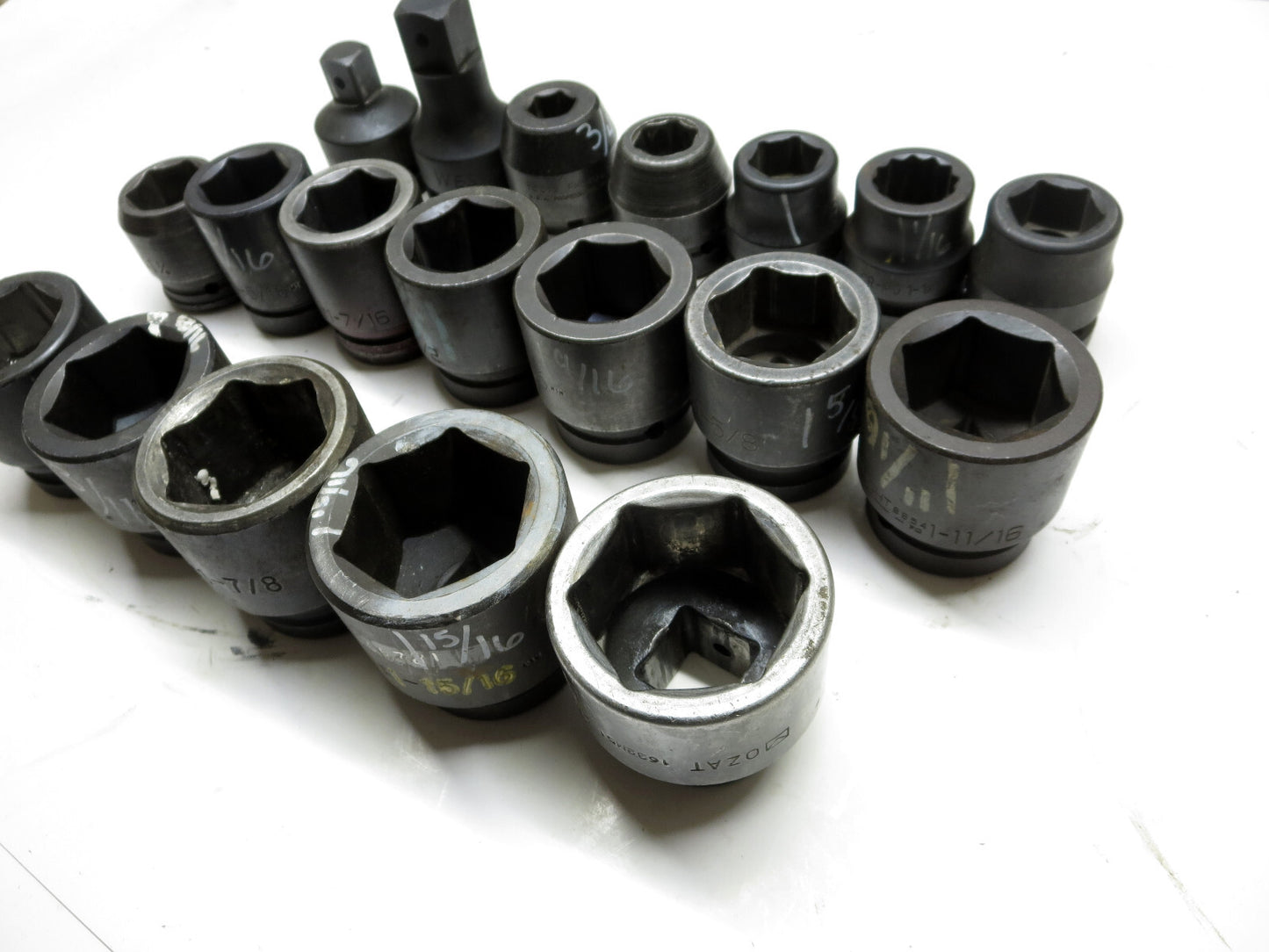 19-PCS. 3/4" to 2" Impact Socket Set 1" Drive From Wright, Proto, GW & More