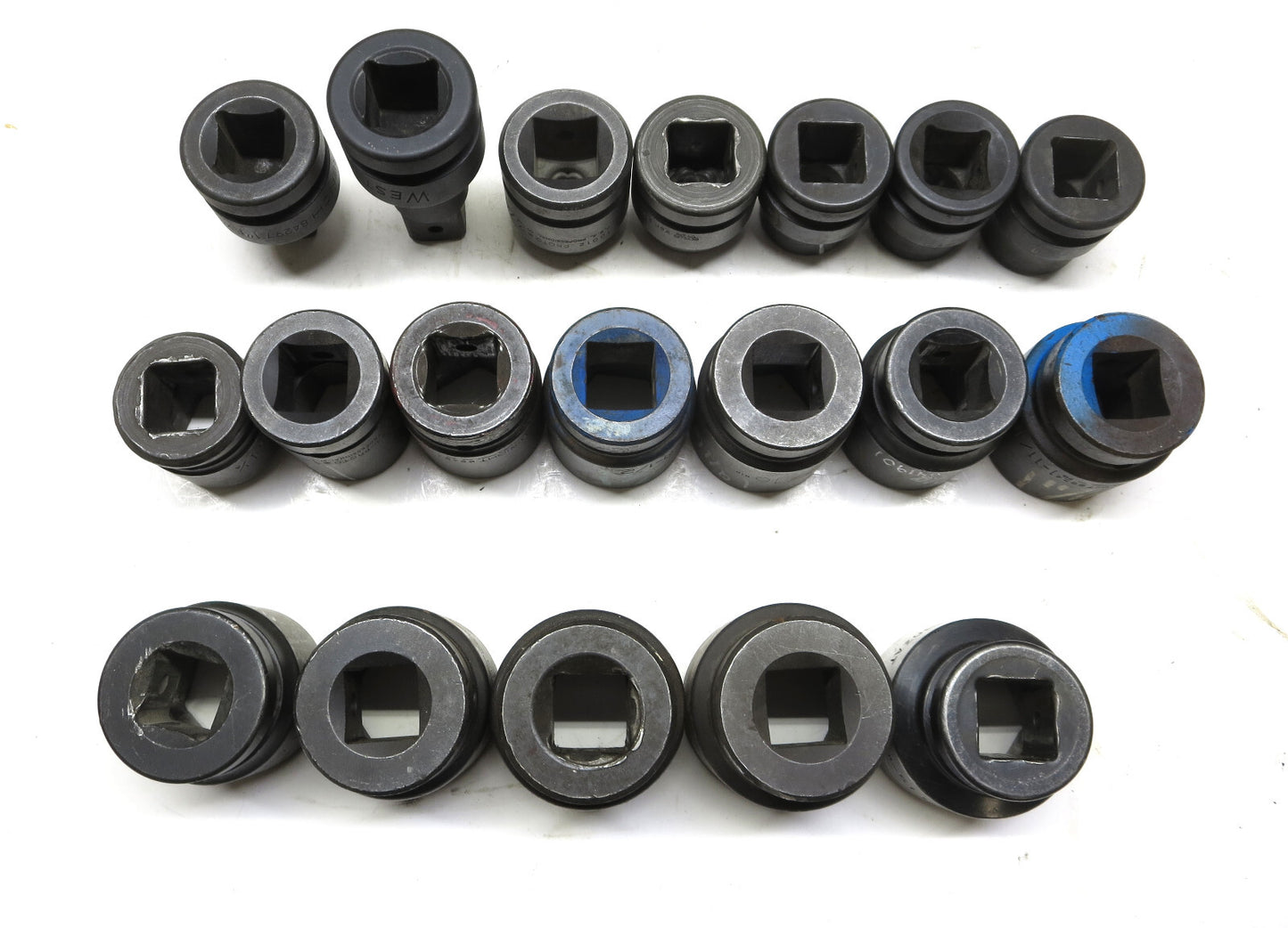 19-PCS. 3/4" to 2" Impact Socket Set 1" Drive From Wright, Proto, GW & More