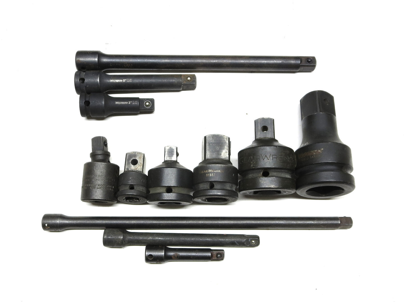 12 pc. Impact Socket Adapters & Extensions GW, Westward, Proto 3/8, 1/2, 3/4, 1"