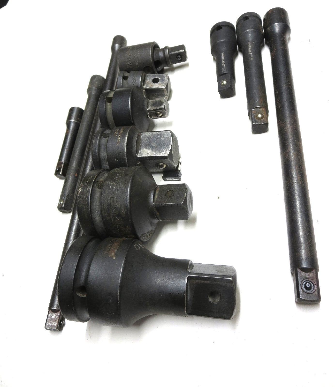 12 pc. Impact Socket Adapters & Extensions GW, Westward, Proto 3/8, 1/2, 3/4, 1"