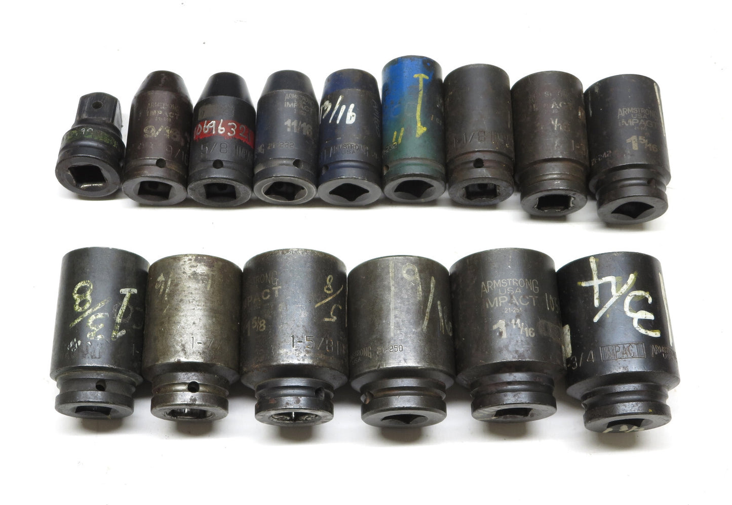 Armstrong USA 15-PCS 3/4 in Drive Deep Impact Sockets 9/16 To 1-3/4 Range