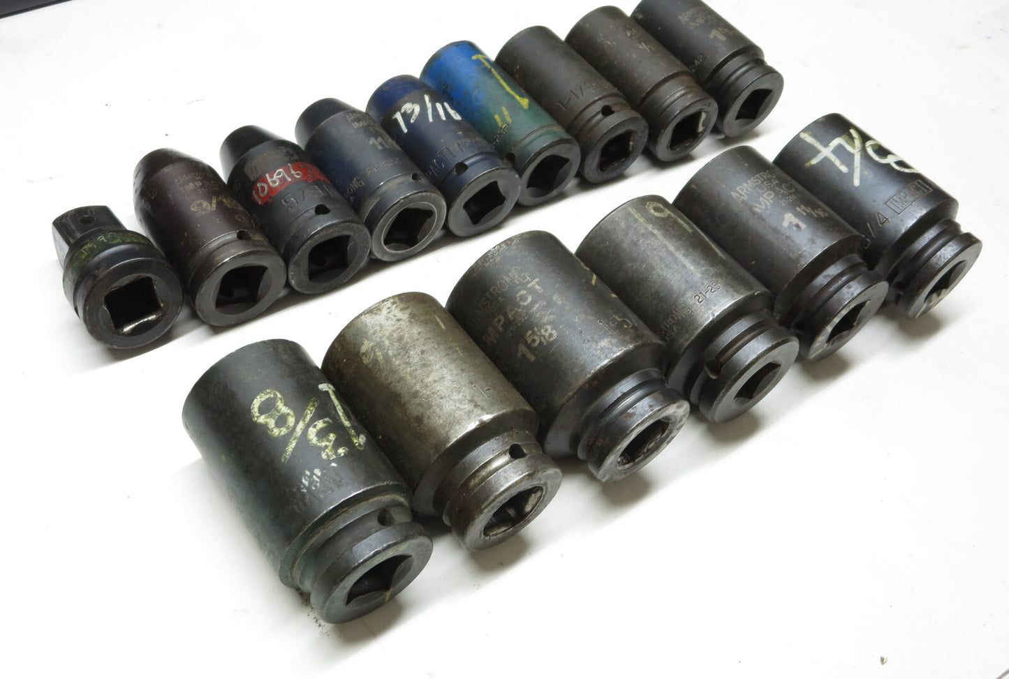 Armstrong USA 15-PCS 3/4 in Drive Deep Impact Sockets 9/16 To 1-3/4 Range