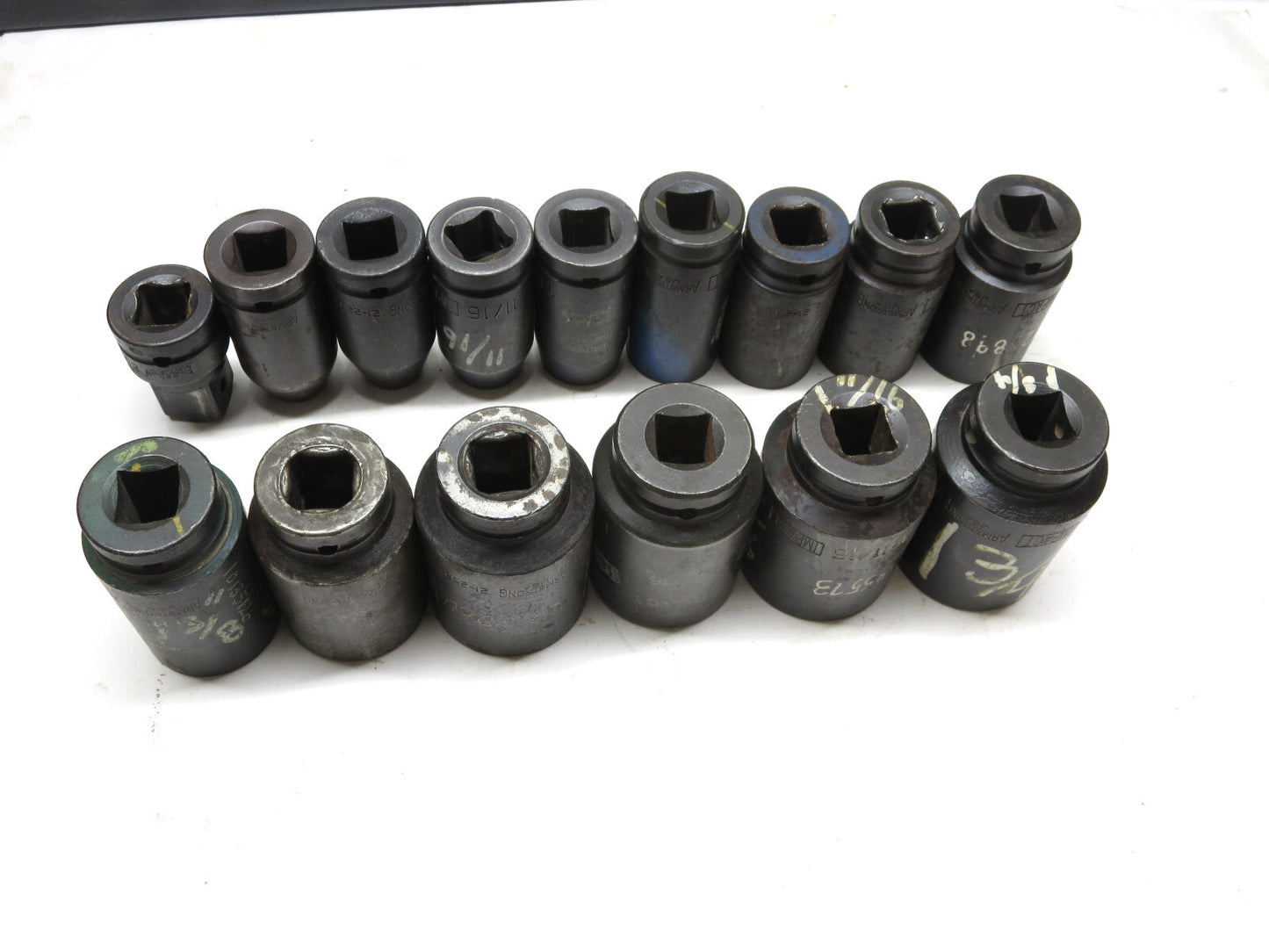 Armstrong USA 15-PCS 3/4 in Drive Deep Impact Sockets 9/16 To 1-3/4 Range