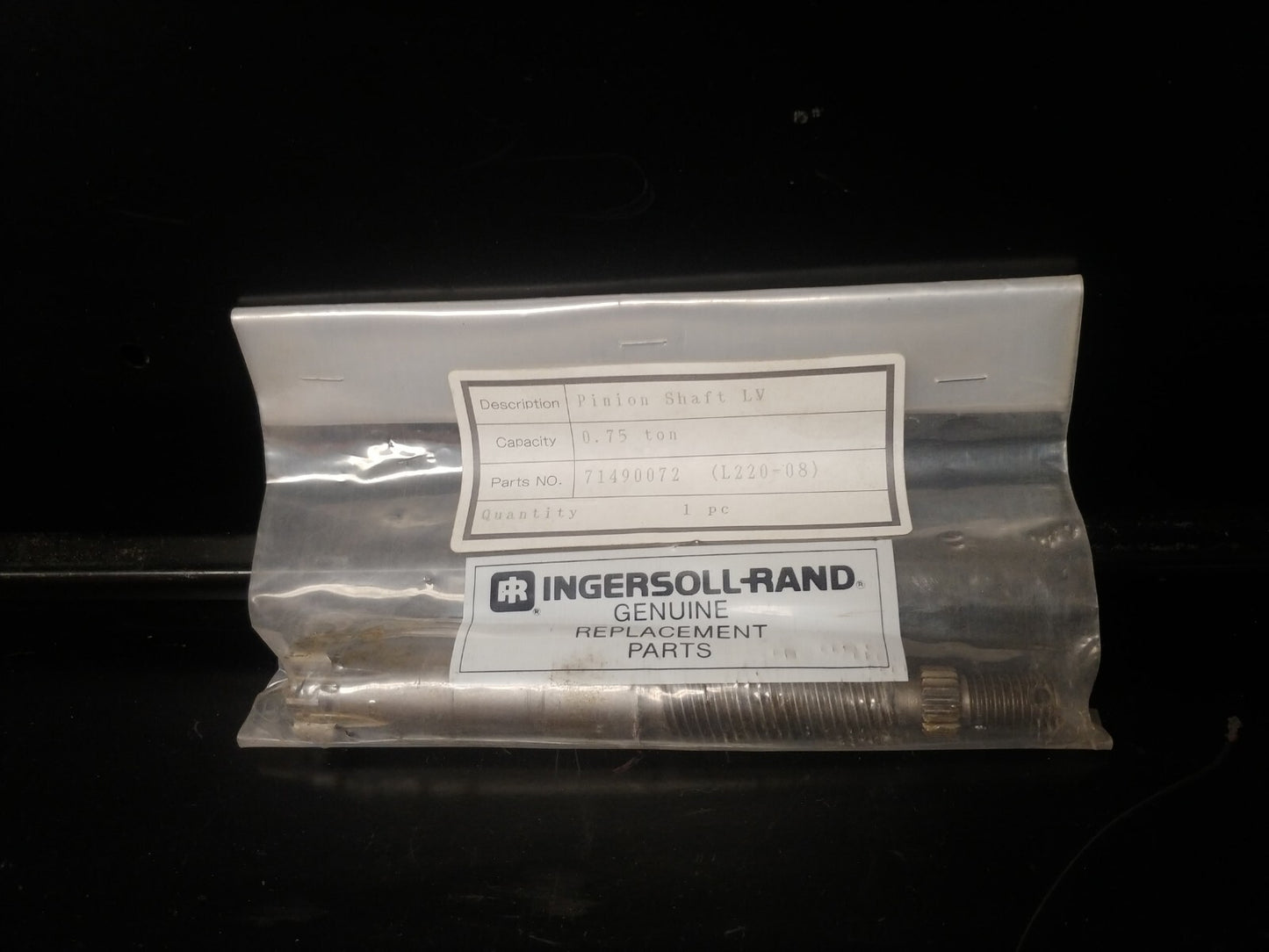 Ingersoll Rand 71490072 Pinion Shaft LV .75 ton