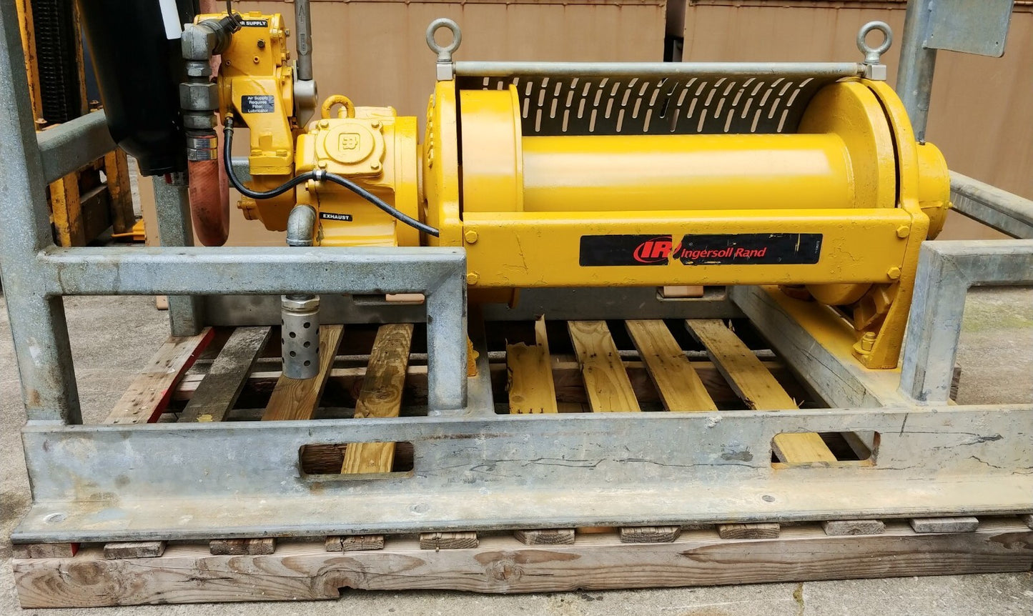 Ingersoll Rand FA2B Air Winch 2 ton Model FA2B-24XK1J12 Long Drum w/ Cage & FRL