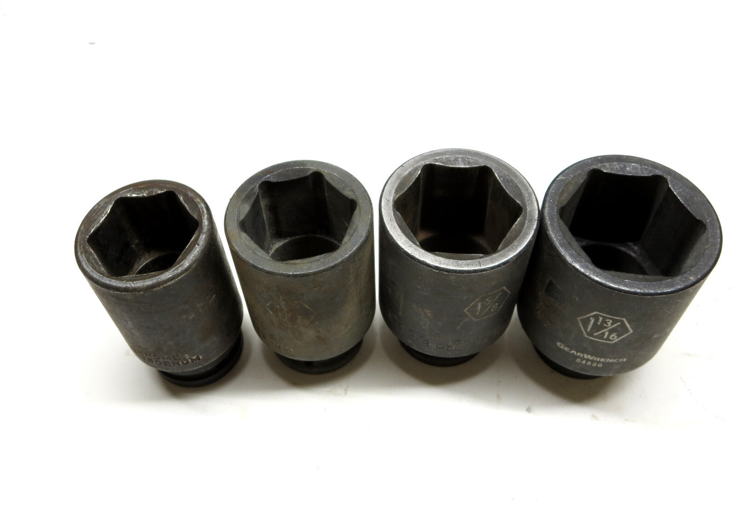 LOT OF 4 PCS GearWrench 3/4 DR Deep Impact Sockets 1-7/16, 1-1/2, 1-5/8, 1-13/16