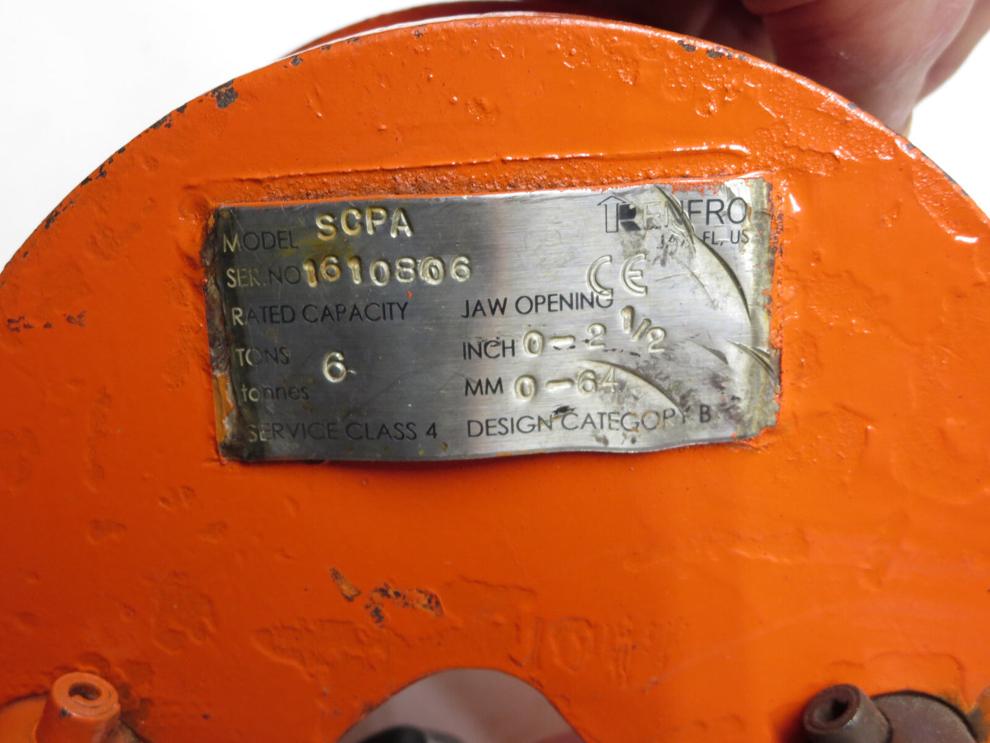 Renfroe SCPA-6 Plate Clamp 6-ton 0 To 2-1/2 in. Capacity Made In USA