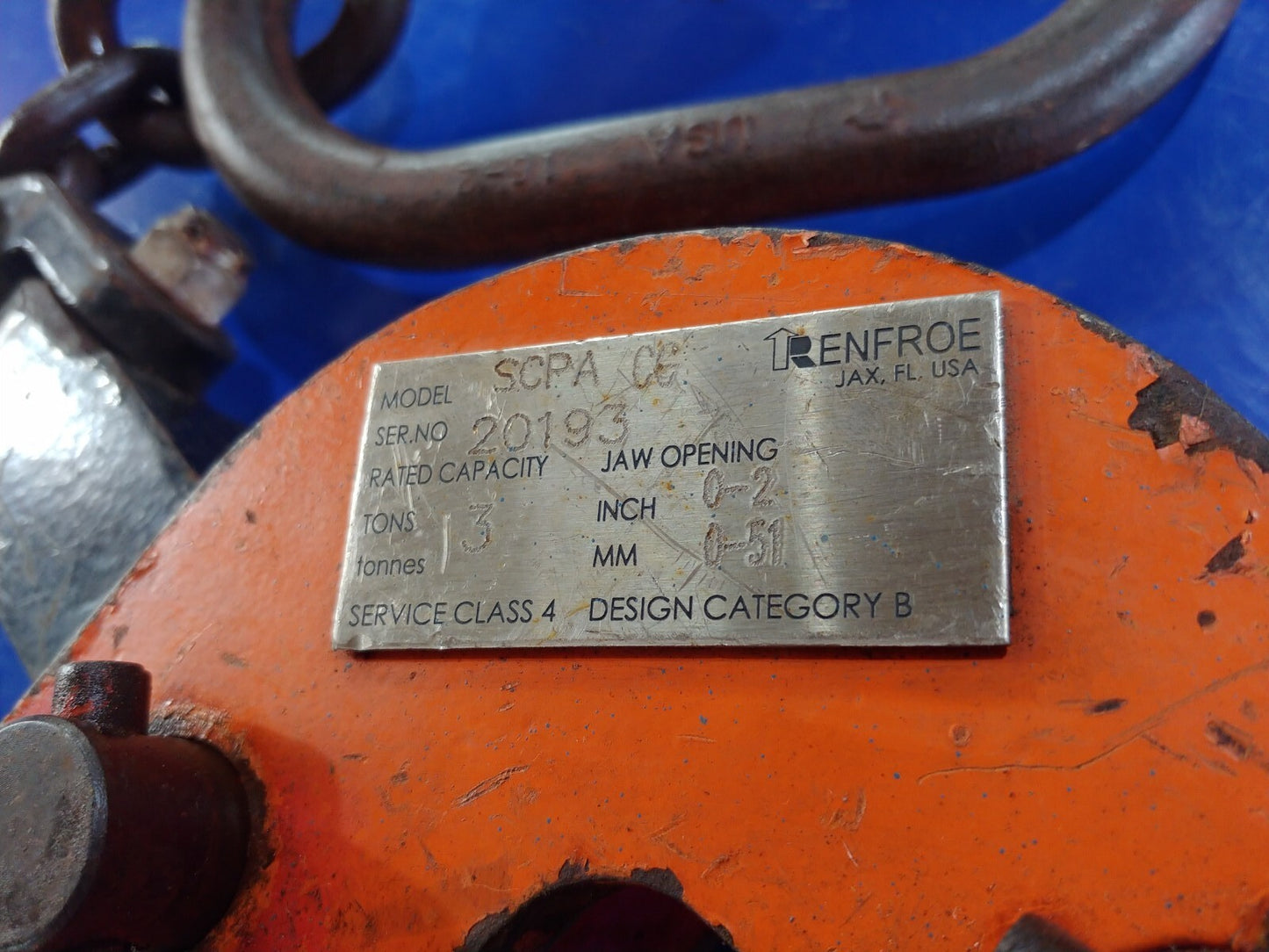 Renfroe 3-TON SCPA 3 Plate Clamp Locking 0 to 2 in Capacity Made in USA