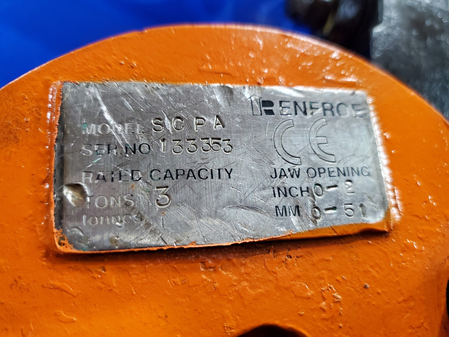Renfroe 6,000 LB WLL Plate Clamp Locking 0 to 2" Model SCPA-03.00-A Made in USA